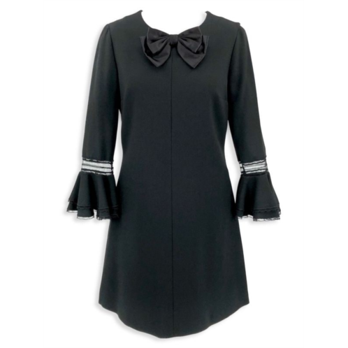 Saint Laurent Dress With Frilled Lace Sleeves And Bow