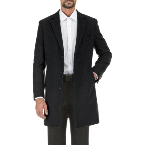 English Laundry Textured Wool Blend Overcoat