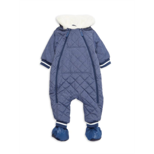 Urban Republic Baby Boys Faux Fur Lined Quilted Footie