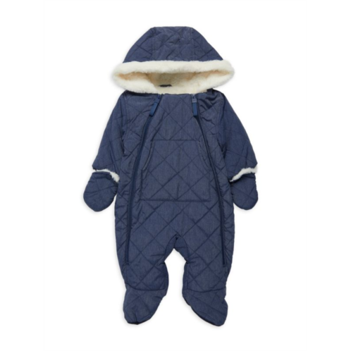 Urban Republic Baby Boys Faux Fur Lined Quilted Footie