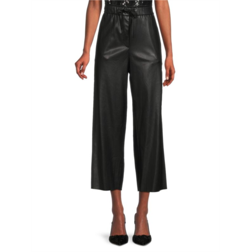 DKNY ?Butter Faux Leather Wide Leg Pants