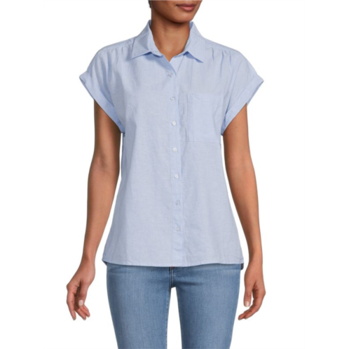 Saks Fifth Avenue Linen Blend Shirt
