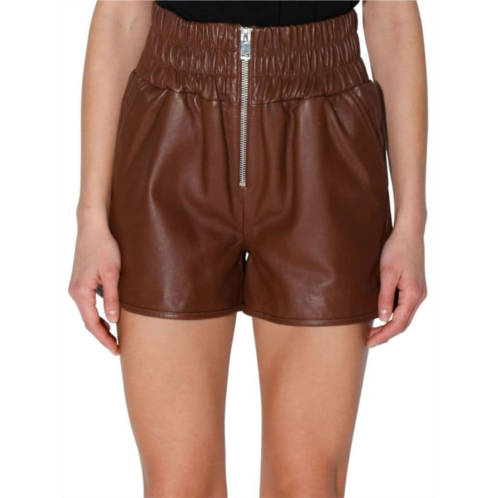 Walter Baker Dallas Relaxed Fit High Rise Leather Shorts
