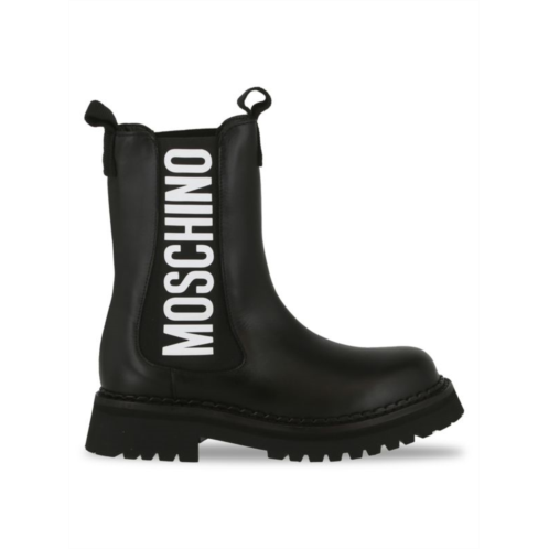 Moschino Logo Leather Ankle Boots