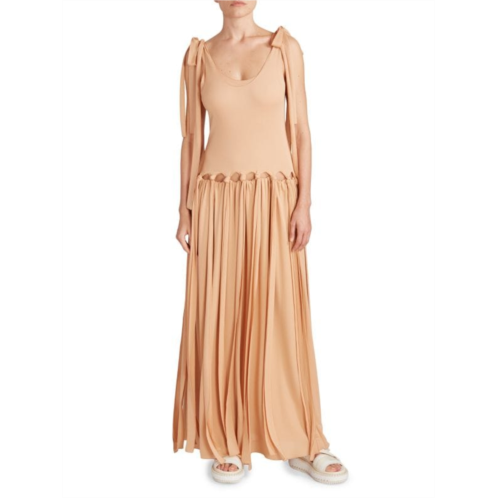 Chloe Sleeveless Fringe Maxi Dress