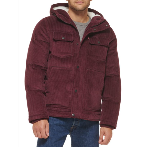 Levi  s Classic Fit Hooded Corduroy Puffer Jacket