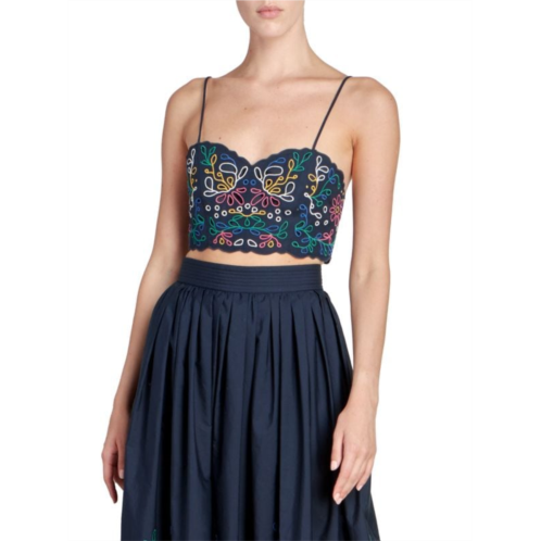 Chloe Embroidered Crop Top