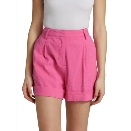 Rag & bone Ivy Pleated Linen Shorts