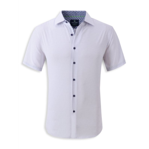 Tom Baine Slim Fit Dot Print Short Sleeve Shirt