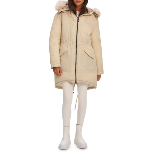 NOIZE Caroline Faux Fur Lined Parka Jacket