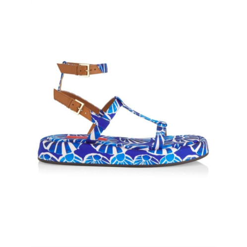 La DoubleJ Jazzy Printed Ankle Strap Sandals