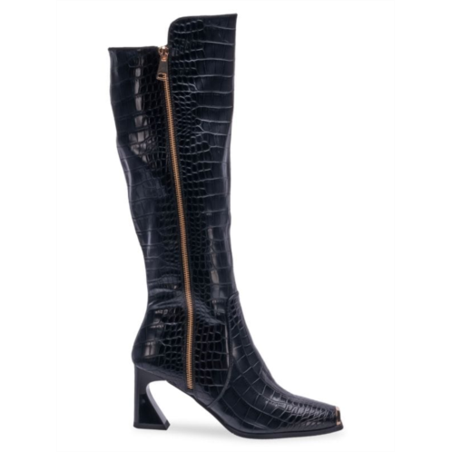 Lady Couture London Crocodile Embossed Tall Boots