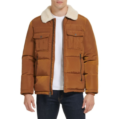 Guess Shearling Trucker Puffer Jacket