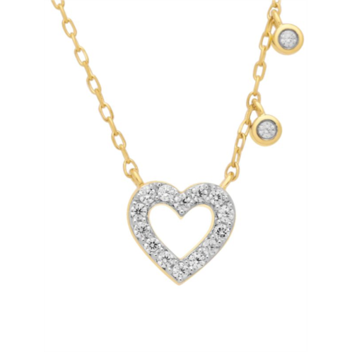Verifine Demi Fine Amira Neckalce 18K Yellow Goldplated Sterling Silver & 0.20 TCW Diamond Heart Pendant Necklace/18”