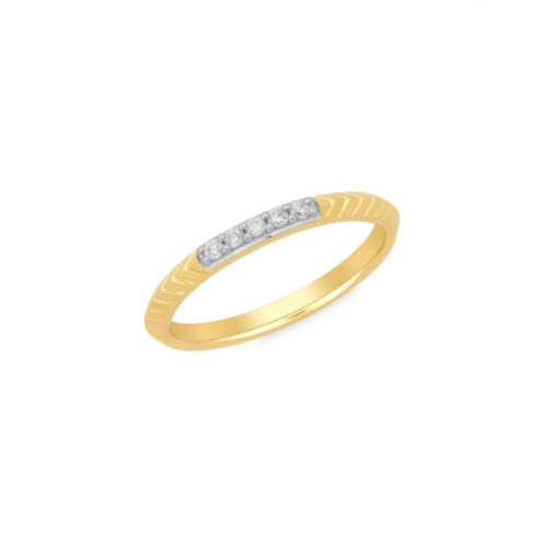 Verifine Demi Fine Liv 18K Goldplated Sterling Silver & 0.10 TCW Diamond Ring