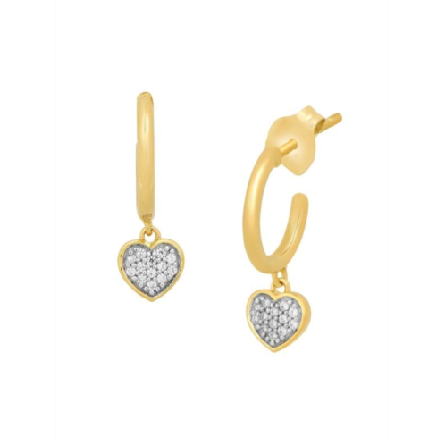 Verifine Demi Fine Amira 18K Goldplated & 0.1 TCW Diamond Heart Huggie Earrings