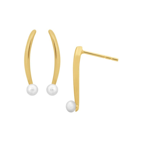 Verifine Demi Fine Coco 18K Goldplated Sterling Silver & 3MM Freshwater Pearl Earrings
