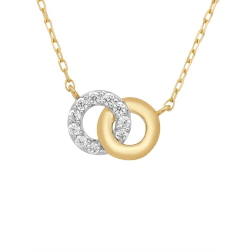 Verifine Demi Fine Myra Two Tone 18K Goldplated Sterling Silver & 0.15 TCW Diamond Pendant Necklace