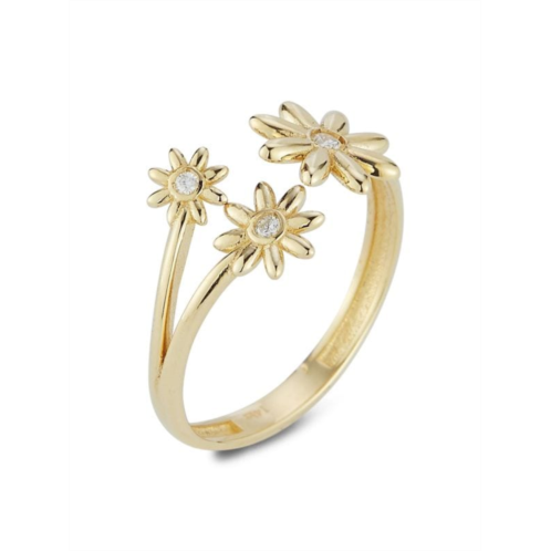 Saks Fifth Avenue 14K Yellow Gold & 0.04 TCW Diamond Floral Ring