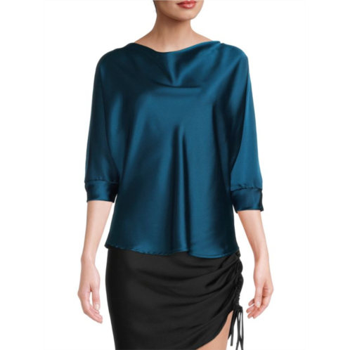 Renee C. Cowlneck Satin Top