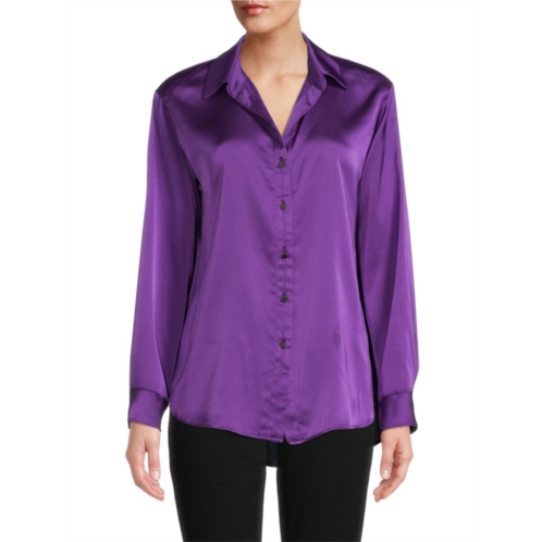 Renee C. Satin Tie Waist Top