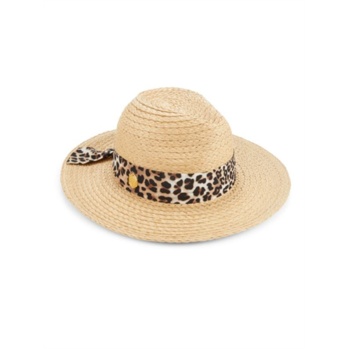 Vince Camuto Animal Print Trim Panama Hat
