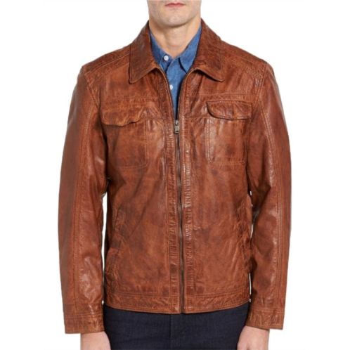 Missani Le Collezioni Washed Lambskin Leather Jacket