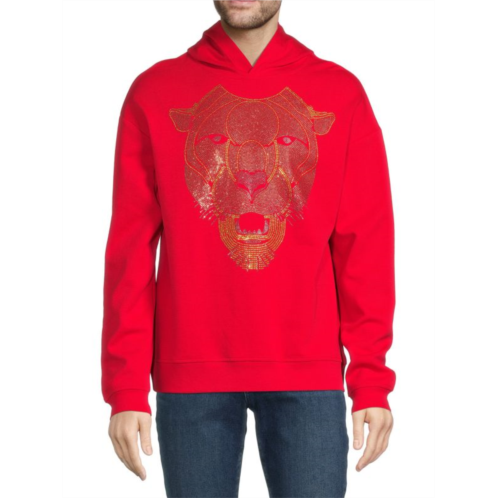 Heads or Tails Tiger Embellished Hoodie