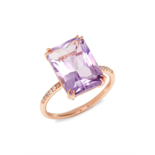 Effy 14K Rose Gold, Pink Amethyst & Diamond Ring