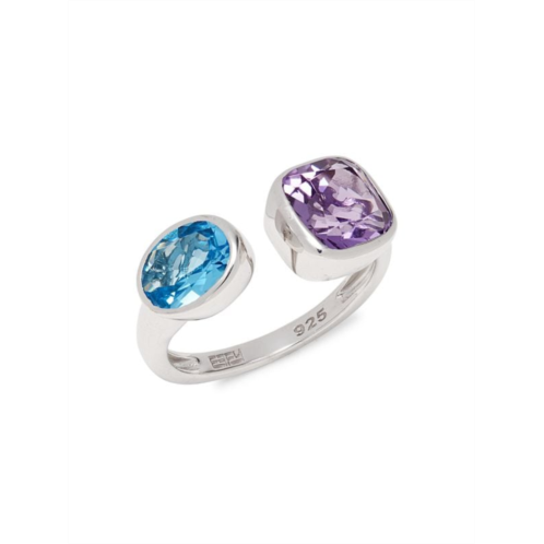 Effy ?Sterling Silver, Blue Topaz & Amethyst Open Ring