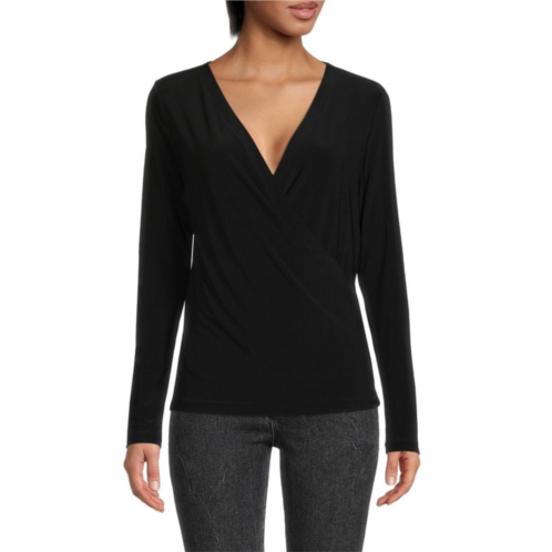 Donna Karan New York Jersey Wrap Top