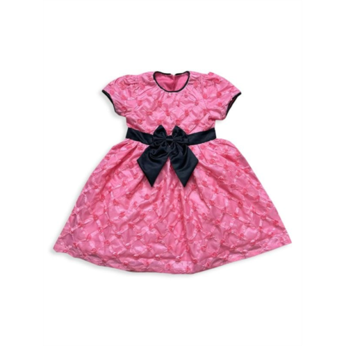 Joe-Ella Little Girls & Girls Rosette Bow A Line Dress