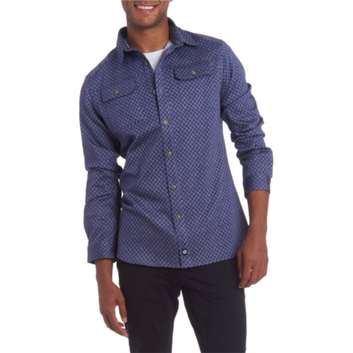 Pino by PinoPorte Houndstooth Button Down Shirt