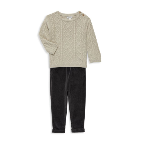 Miniclasix Baby Boys 2-Piece Cable Knit Sweater & Pants Set
