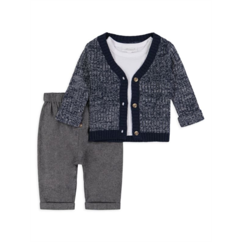 Miniclasix Baby Boys 3-Piece Cardigan, T Shirt & Pants Set