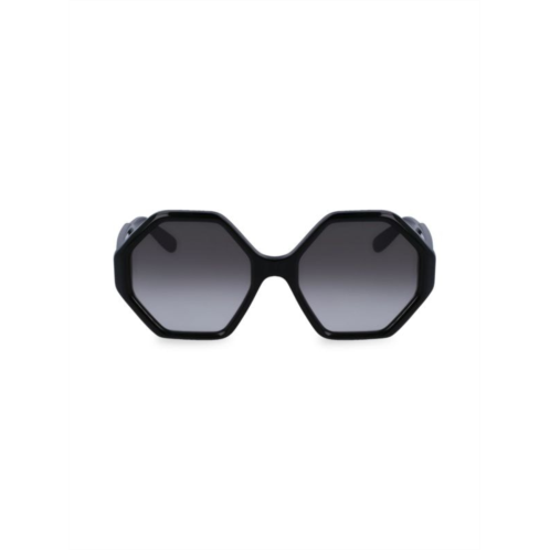 FERRAGAMO 55MM Geometric Sunglasses