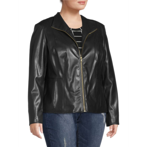 Cole Haan Plus Faux Leather Jacket