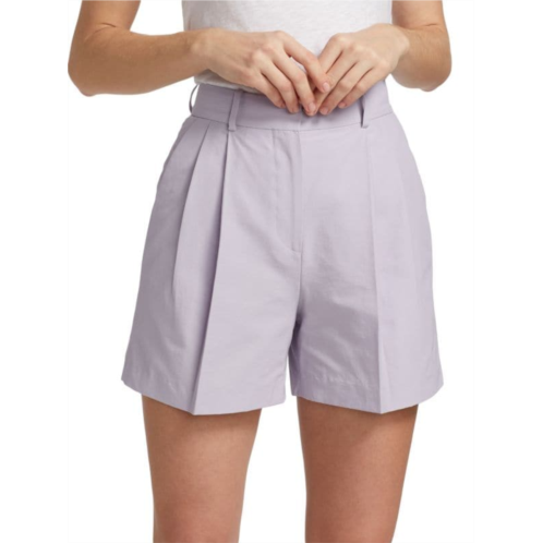 Aknvas Winona Front-Pleated Shorts