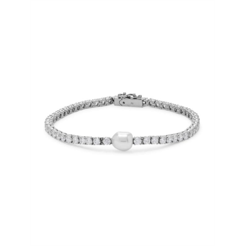 Adriana Orsini Boheme 7MM Round Simulated Pearl & Cubic Zirconia Tennis Bracelet