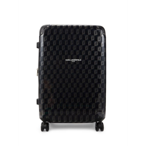 Karl Lagerfeld Paris 24 Inch Logo Diamond Monogram Hardside Spinner Suitcase