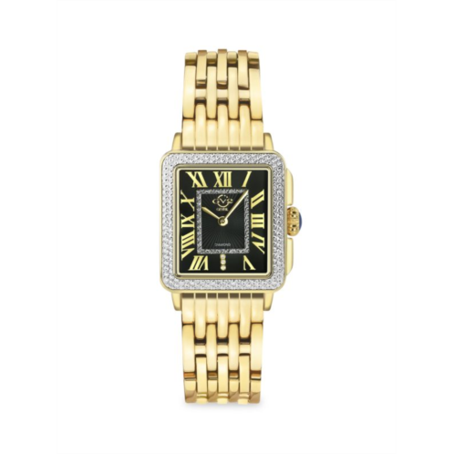 GV2 Padova 27 x 30MM Goldtone Stainless Steel & 0.15 TCW Diamond Bracelet Watch