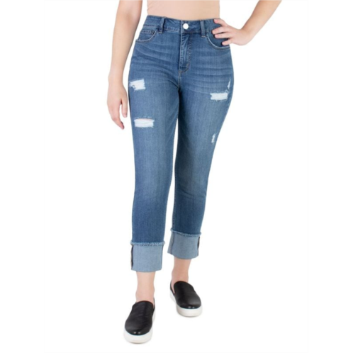 Seven7 High Rise Slim Straight W/ High Cuff Jeans