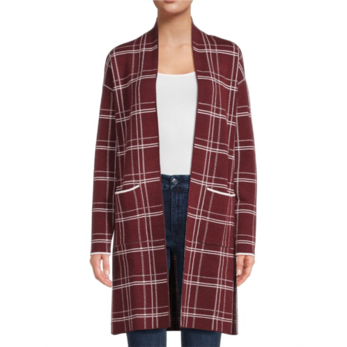 Ellen Tracy Plaid Duster Cardigan