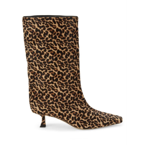 Jimmy Choo Chadee Leopard Print Calf Hair Heel Boots