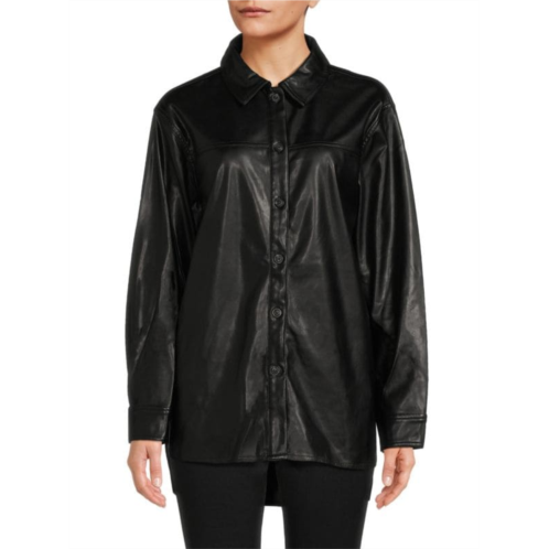 Laundry by Shelli Segal Faux Leather Shirt Jacket