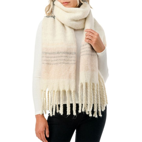 MARCUS ADLER Striped Fringe Scarf