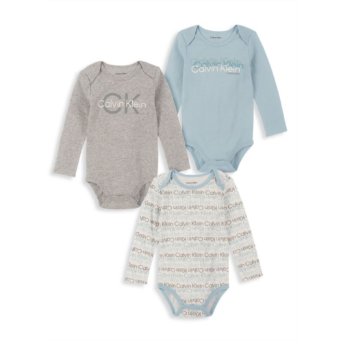 Calvin Klein Baby Boys 3-Piece Logo Bodysuit Set