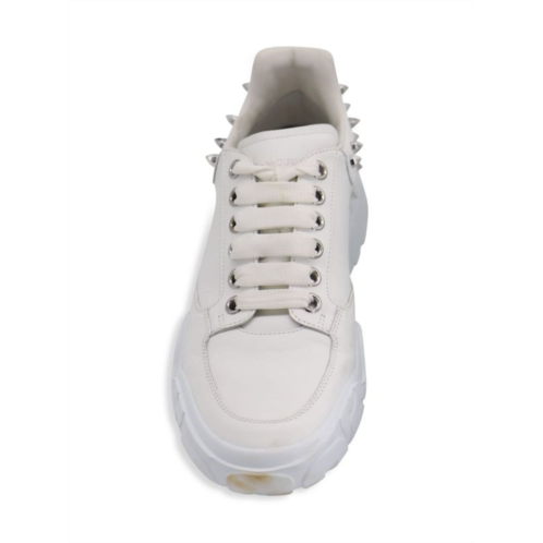 Alexander Mcqueen Studded Court Sneakers In White Leather Athletic Shoes Sneakers