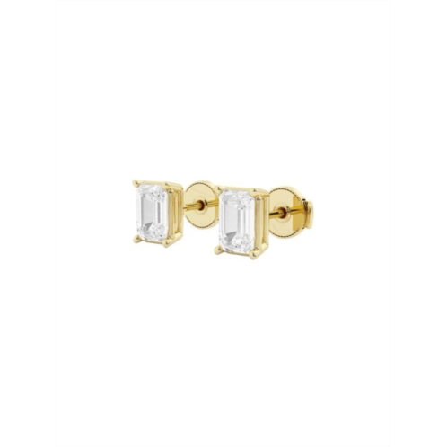 Saks Fifth Avenue Build Your Own Collection 14K Gold & Lab Grown Emerald Cut Diamond Stud Earrings