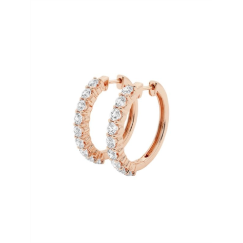 Saks Fifth Avenue Build Your Own Collection 14K Gold & Lab Grown Round Diamond Shared Prong Hoop Earrings